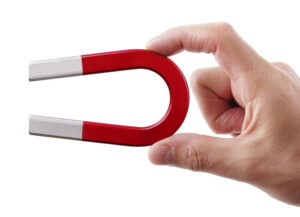 A magnet can attract items.