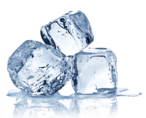 Three ice cubes.
