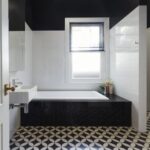 black and white bathroom