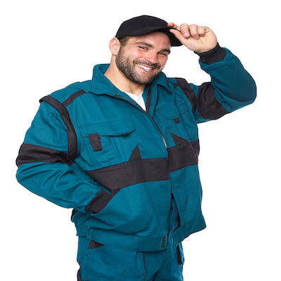 Mike Diamond employee smiling and tipping hat