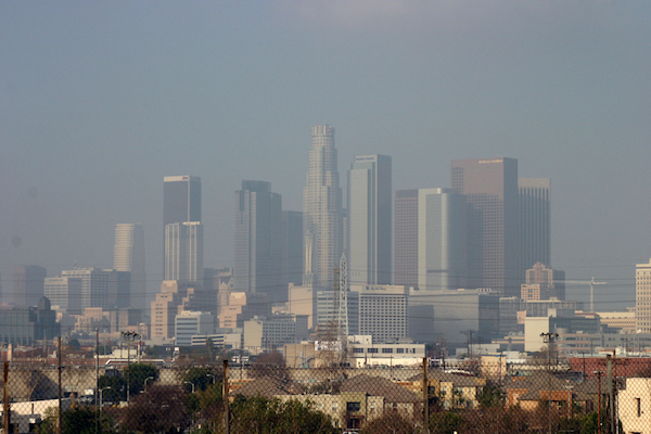 Smog obscuring downtown Los Angeles