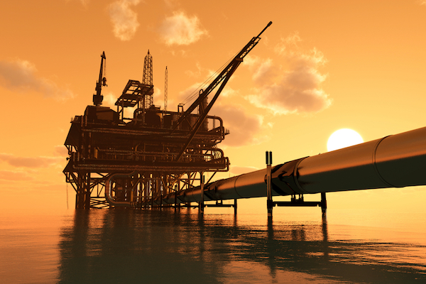 Oil rig on the sea