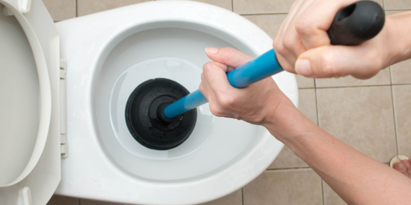clogged toilet