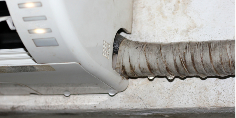 Indoor air conditioning unit leaking refrigerant or condensation