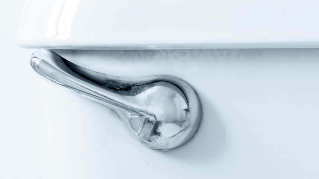 Wiggling toilet handle